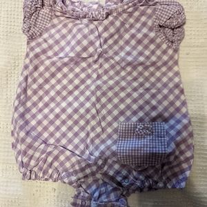 Old Navy purple and white checked onesie size 0-3 months